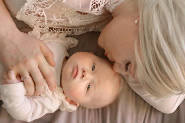 Newborn baby during the photo shoot in Berlin